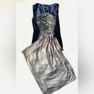 NWOT black velvet and gold night gown